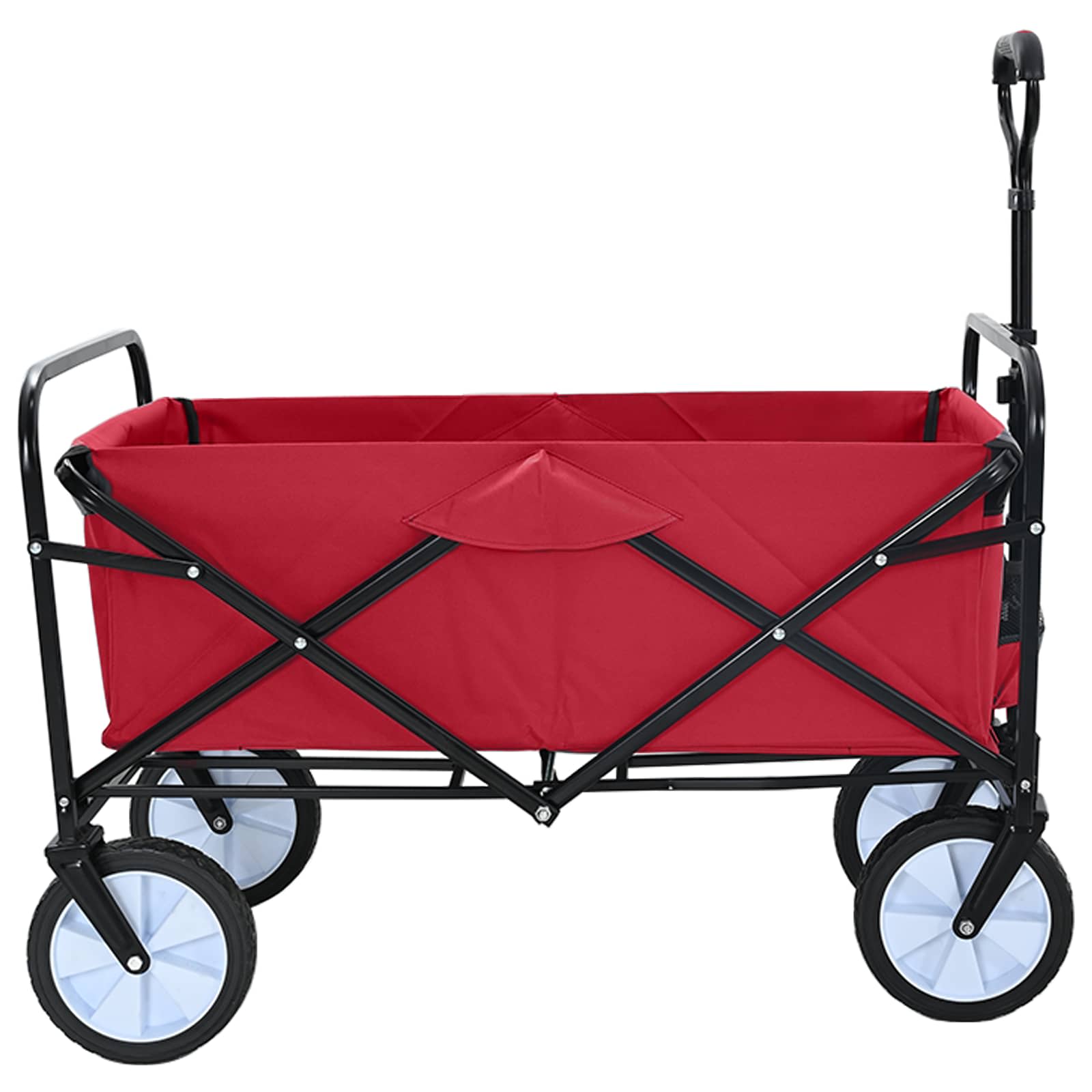 vidaXL Folding Shopping Trolley with Breaks Manual Red 94 x 53 x 99 cm 4