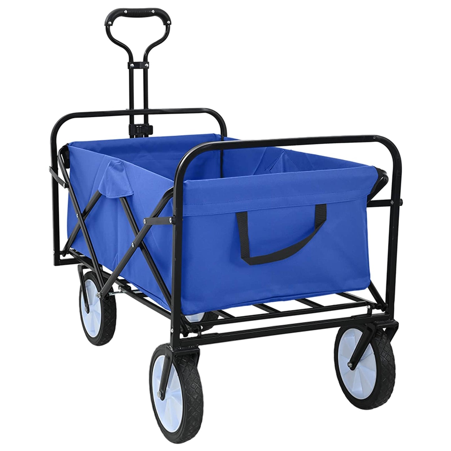 vidaXL Folding Shopping Trolley with Breaks Blue 94 x 53 x 99 cm 2