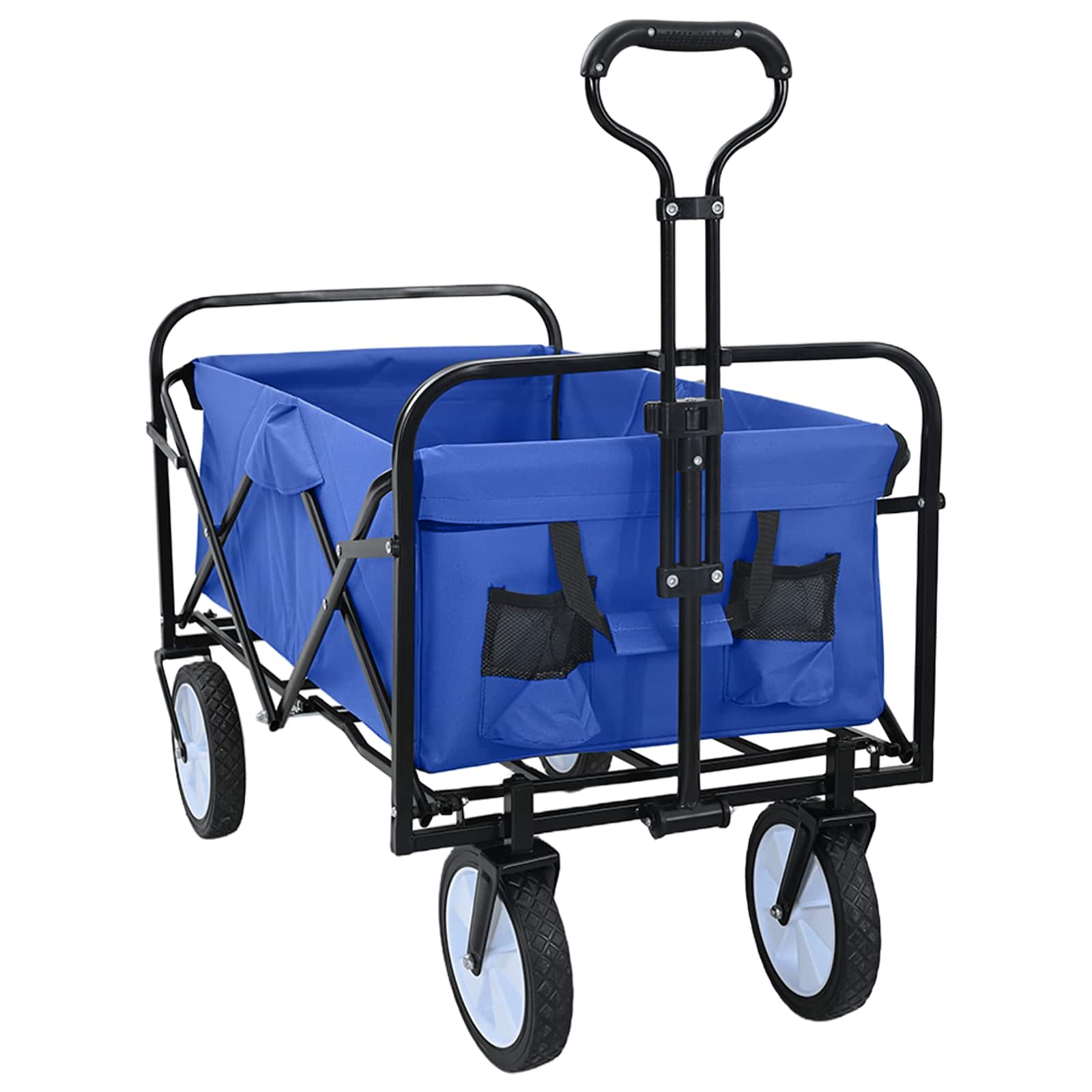 vidaXL Folding Shopping Trolley with Breaks Blue 94 x 53 x 99 cm 5