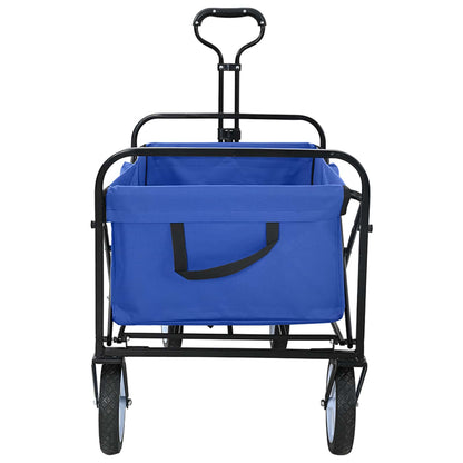 vidaXL Folding Shopping Trolley with Breaks Blue 94 x 53 x 99 cm 3