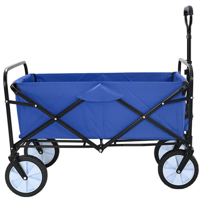 vidaXL Folding Shopping Trolley with Breaks Blue 94 x 53 x 99 cm 4