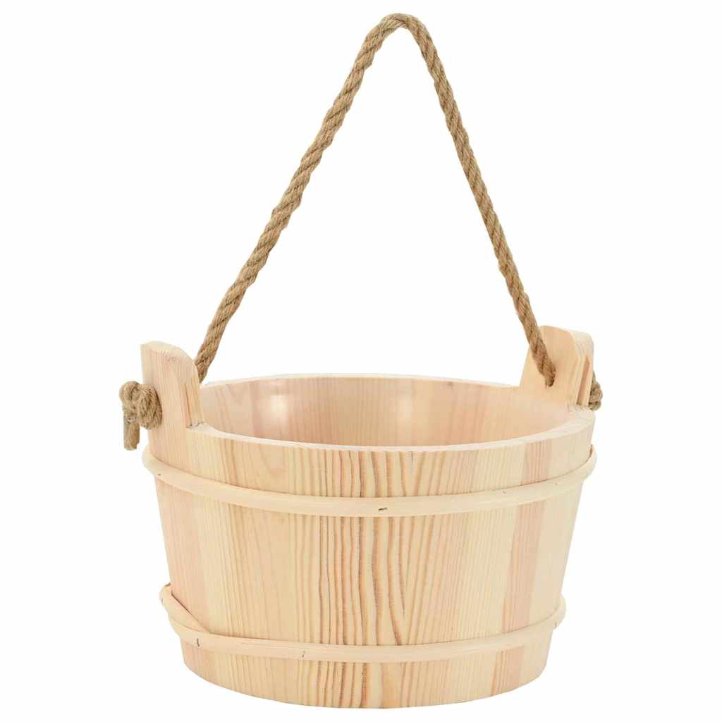 vidaXL Sauna Accessory Set 4 pcs Brown Solid Pine Wood and Hemp 4