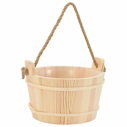 vidaXL Sauna Accessory Set 4 pcs Brown Solid Pine Wood and Hemp 4
