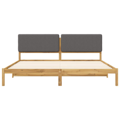 Bed Frame with Upholstered Headboard Length 200 cm Whitewash and Light Grey 200 cm