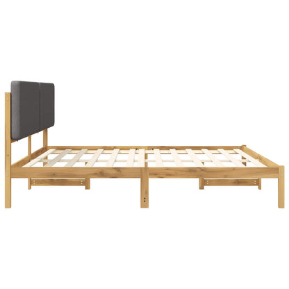 Bed Frame with Upholstered Headboard Length 200 cm Whitewash and Light Grey 200 cm