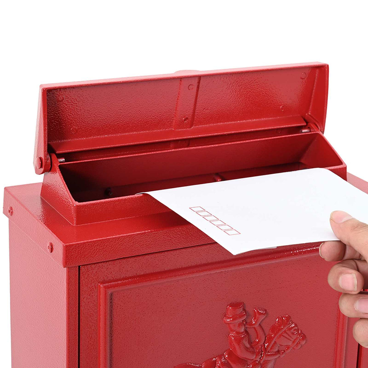 Wall Mounted Mailbox 29 x 13 x 41 cm Cast Aluminum Red