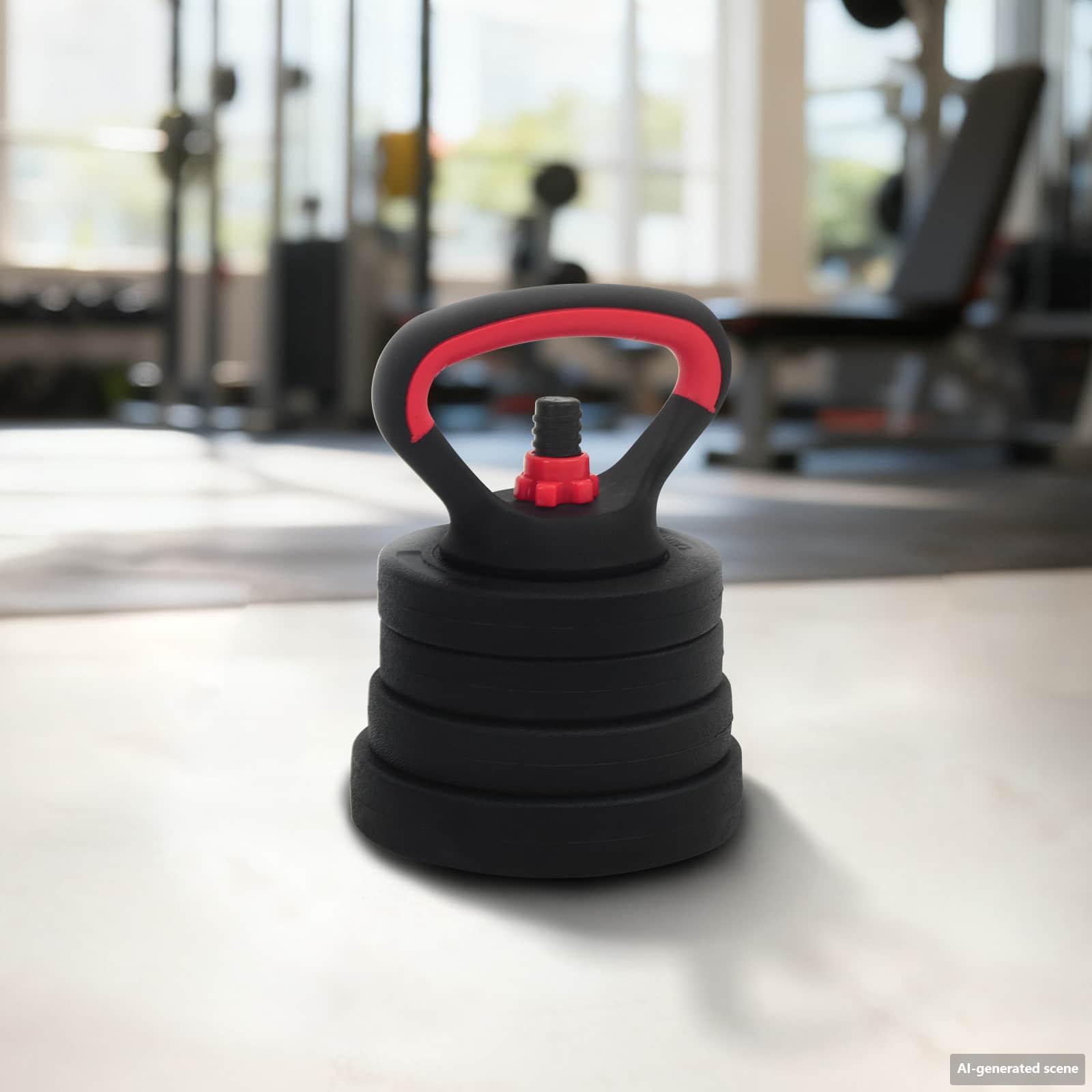 vidaXL 4-in-1 Dumbbell Barbell Kettlebell Set 20 kg Black and Red 1
