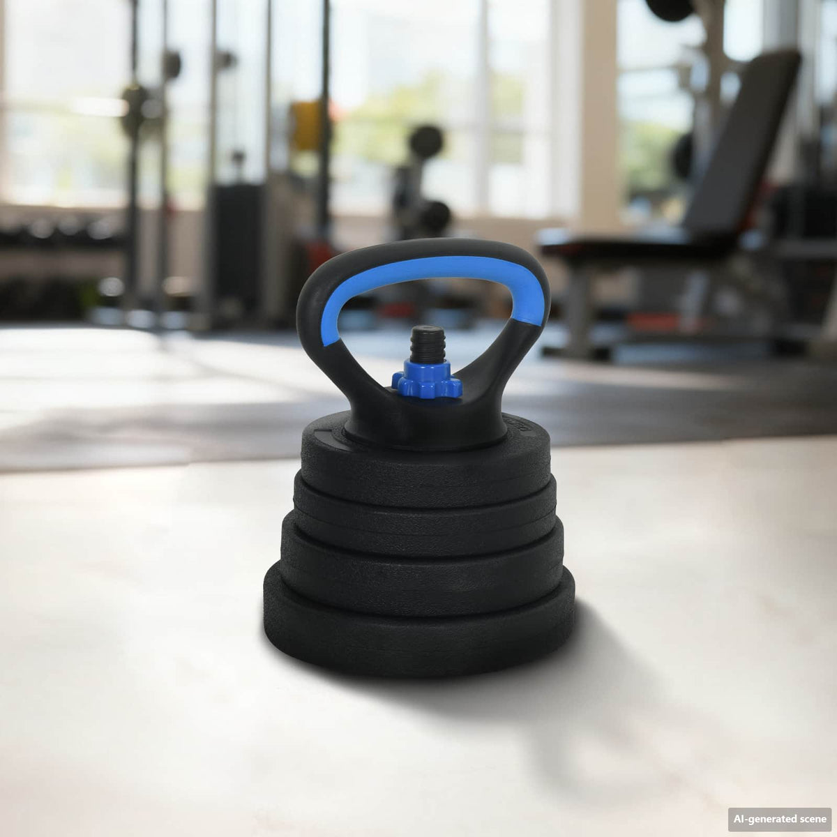 2-in-1 Dumbbell Barbell Black and blue 4 in 1 adjustable dumbbell, barbell, kettlebell and push up set 30 kg