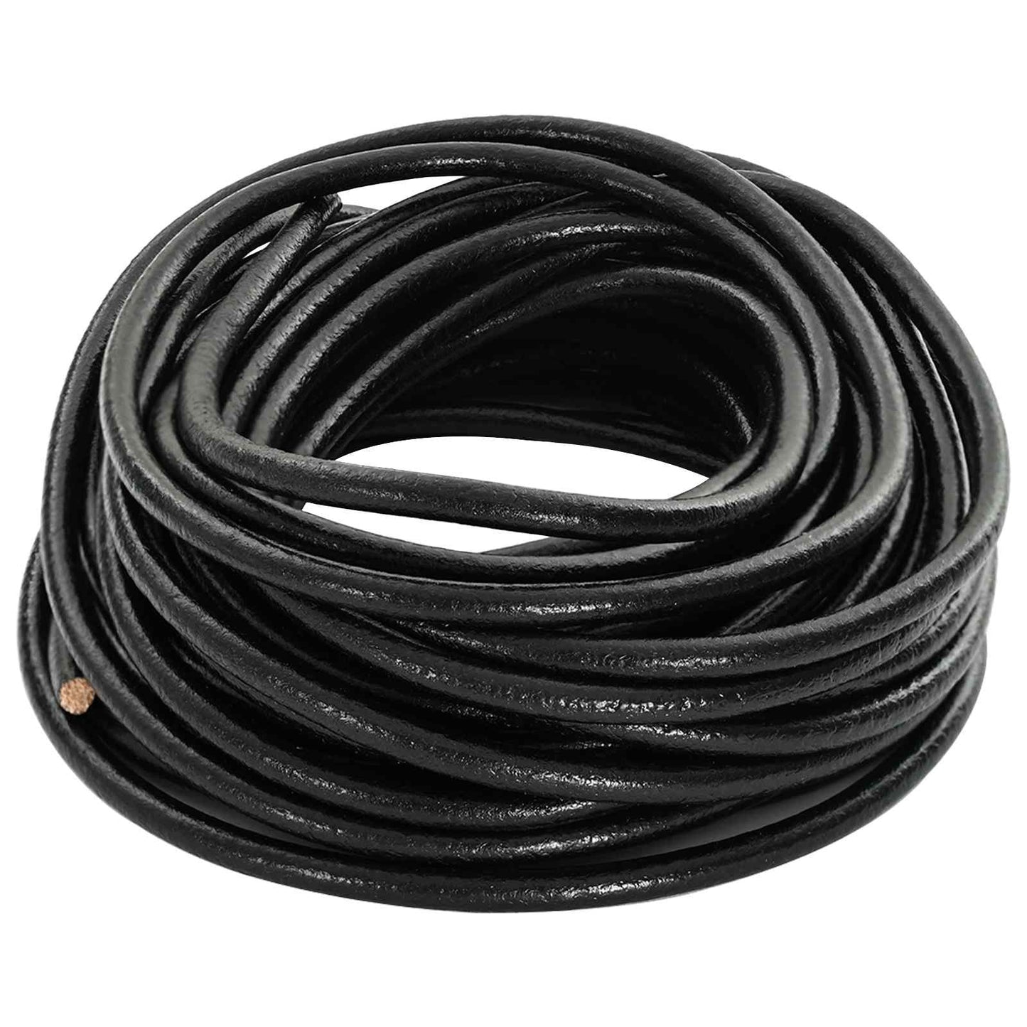 vidaXL Leather Cord 1 Black Ø5 mm x 50 m Leather 3