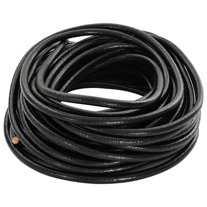 vidaXL Leather Cord 1 Black Ø5 mm x 50 m Leather 3