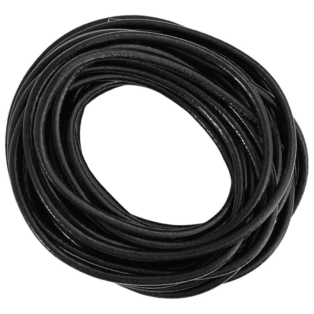 vidaXL Leather Cord 1 Black Ø5 mm x 50 m Leather 4
