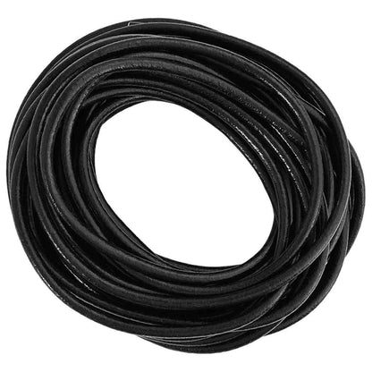 vidaXL Leather Cord 1 Black Ø5 mm x 50 m Leather 4