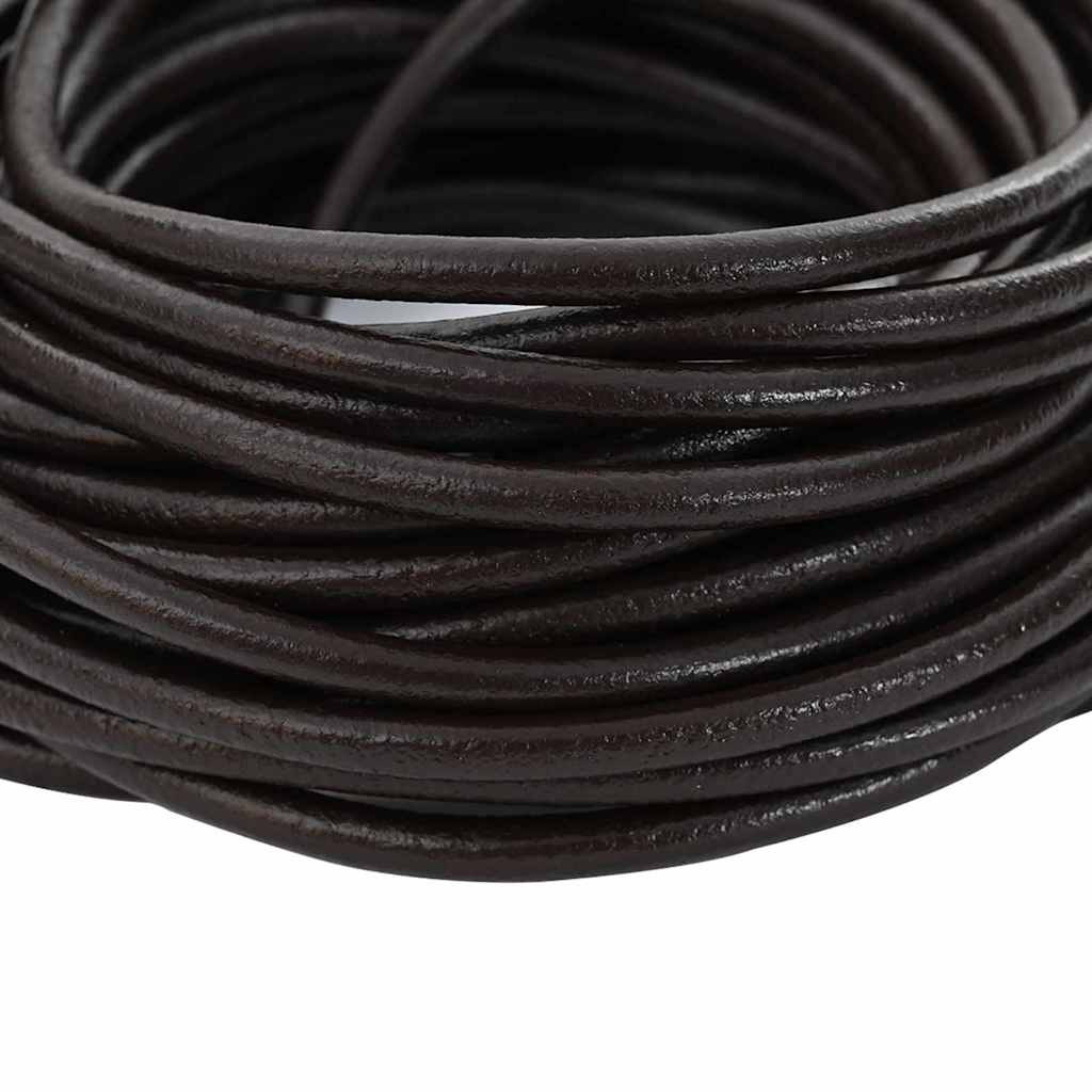 vidaXL Leather Cord 1 Dark Brown Ø5 mm x 50 m Leather 4