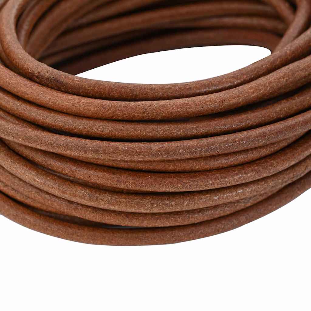 vidaXL Leather Cord 1 Light Brown Ø5 mm x 50 m Leather 4