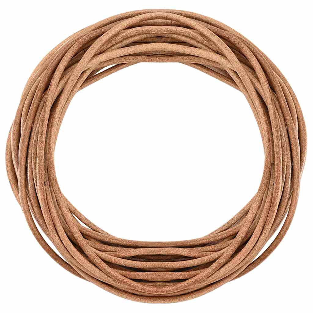 vidaXL Leather Cord 1 Brown Ø5 mm x 50 m Leather 3