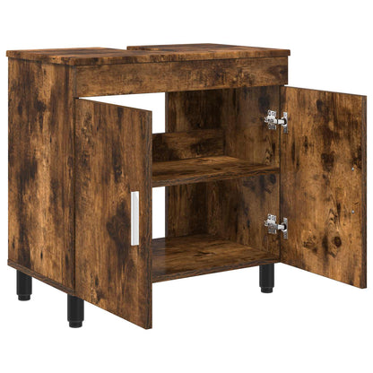 vidaXL Bathroom Vanity Unit Smoked Oak 60 x 35 x 60 cm Engineered Wood 4