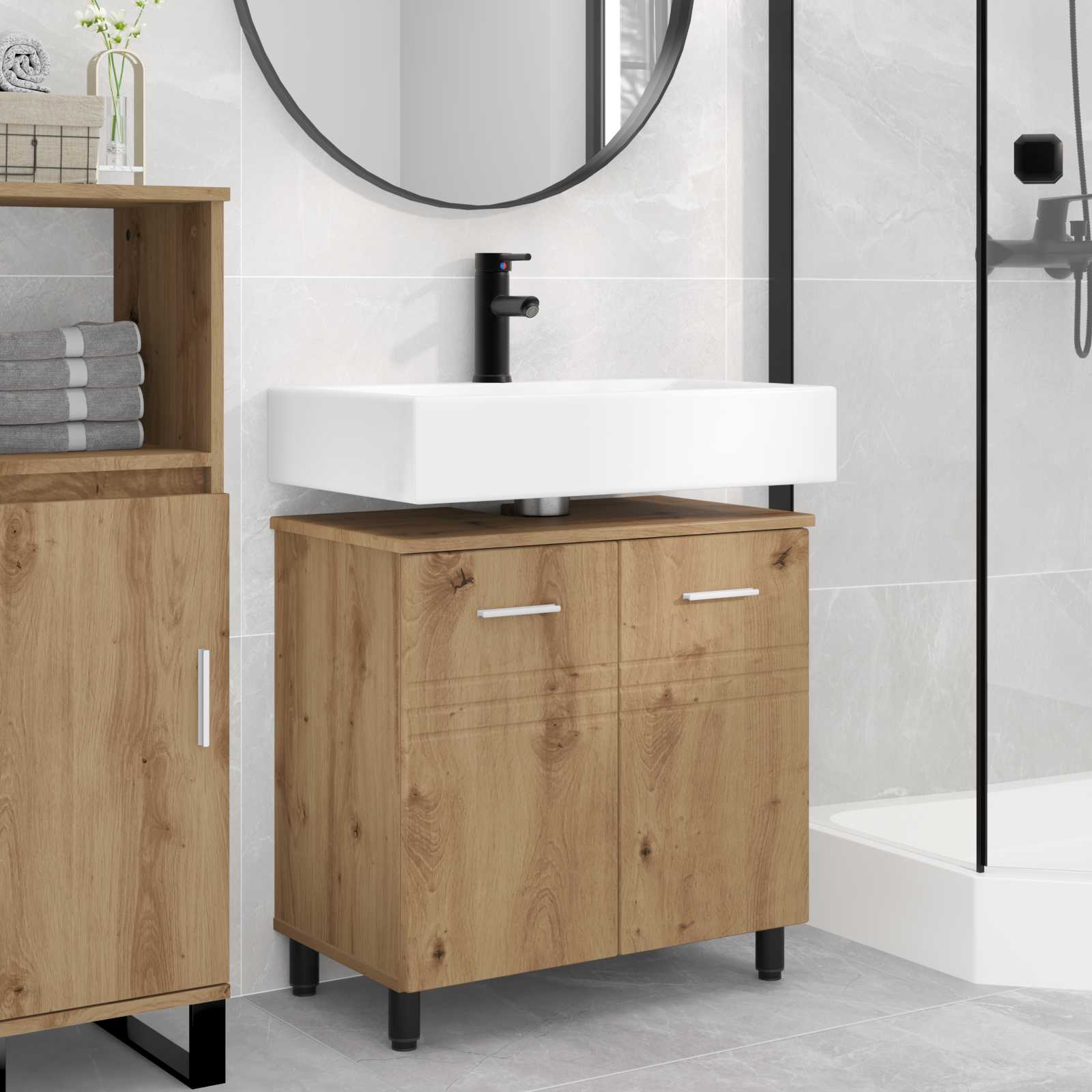 vidaXL Bathroom Vanity Unit Artisan Oak 60 x 35 x 60 cm 1