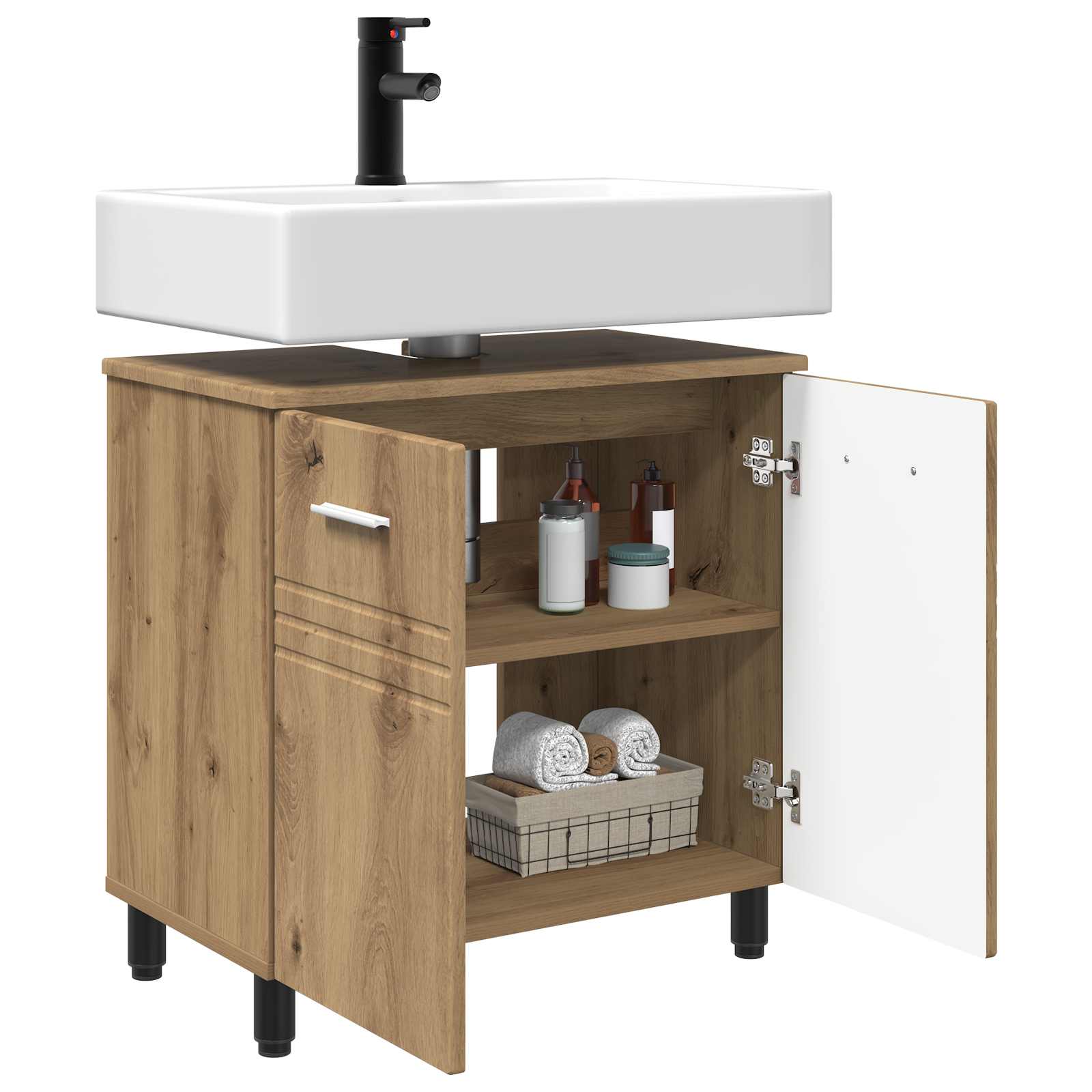 vidaXL Bathroom Vanity Unit Artisan Oak 60 x 35 x 60 cm 3
