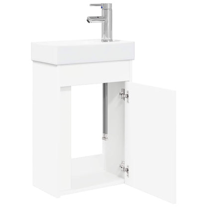 Bathroom Vanity Unit with Tap 40.5 x 22.5 x 62 cm White