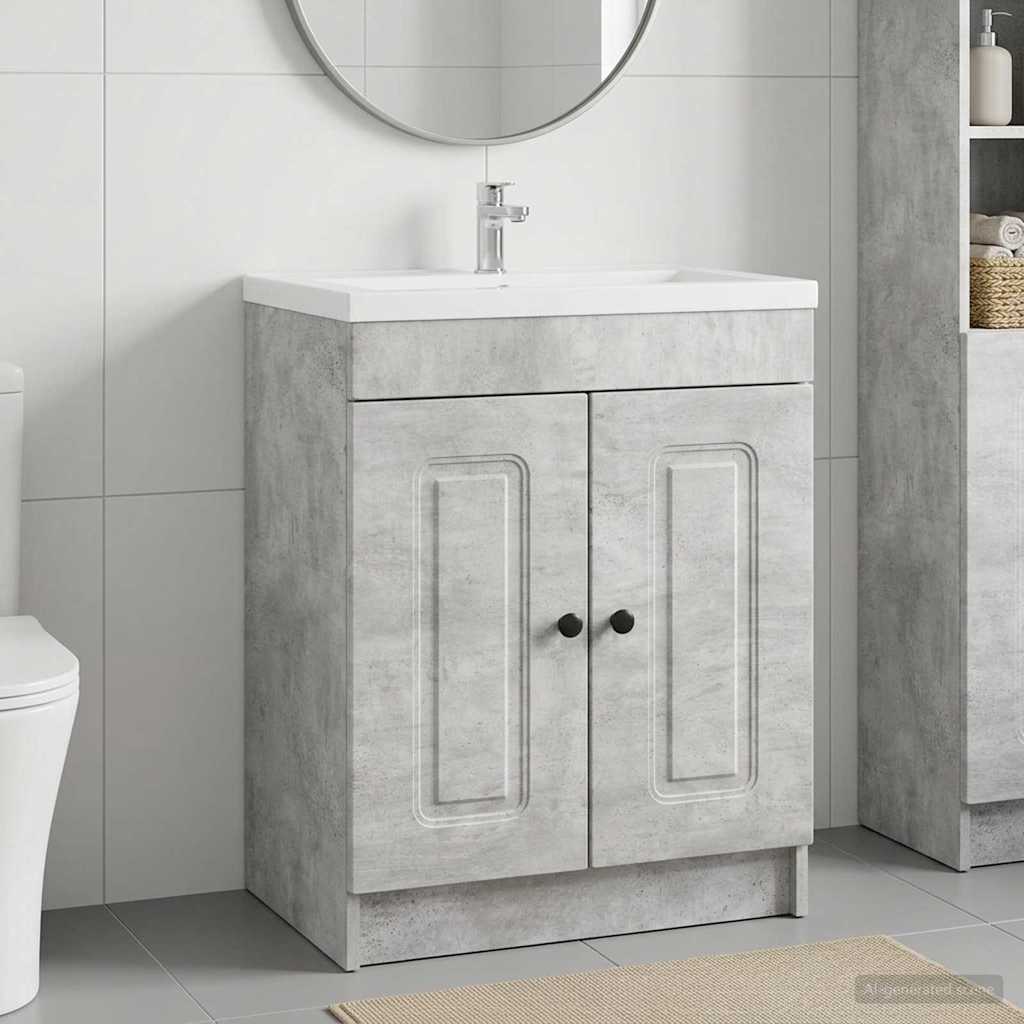 vidaXL Bathroom under Sink Cabinet Concrete Grey 78.5 x 37.5 x 81 cm 1