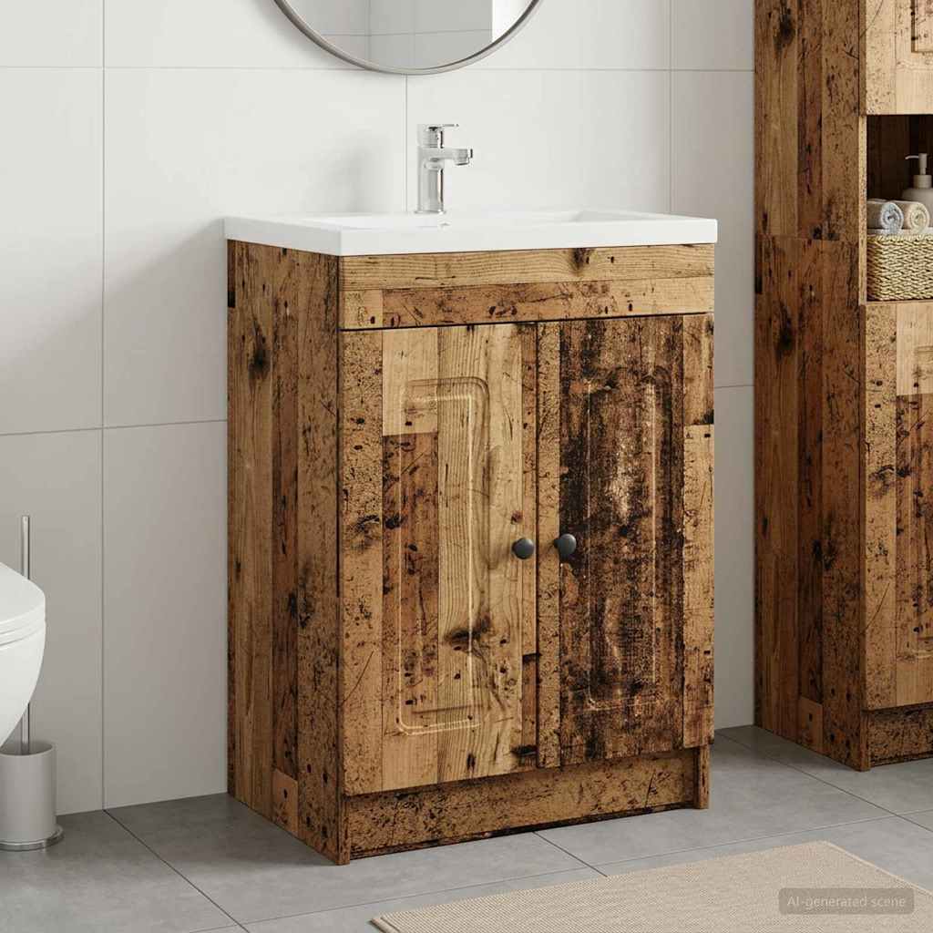 Bathroom under Sink Cabinet Old wood 78.5 x 37.5 x 81 cm