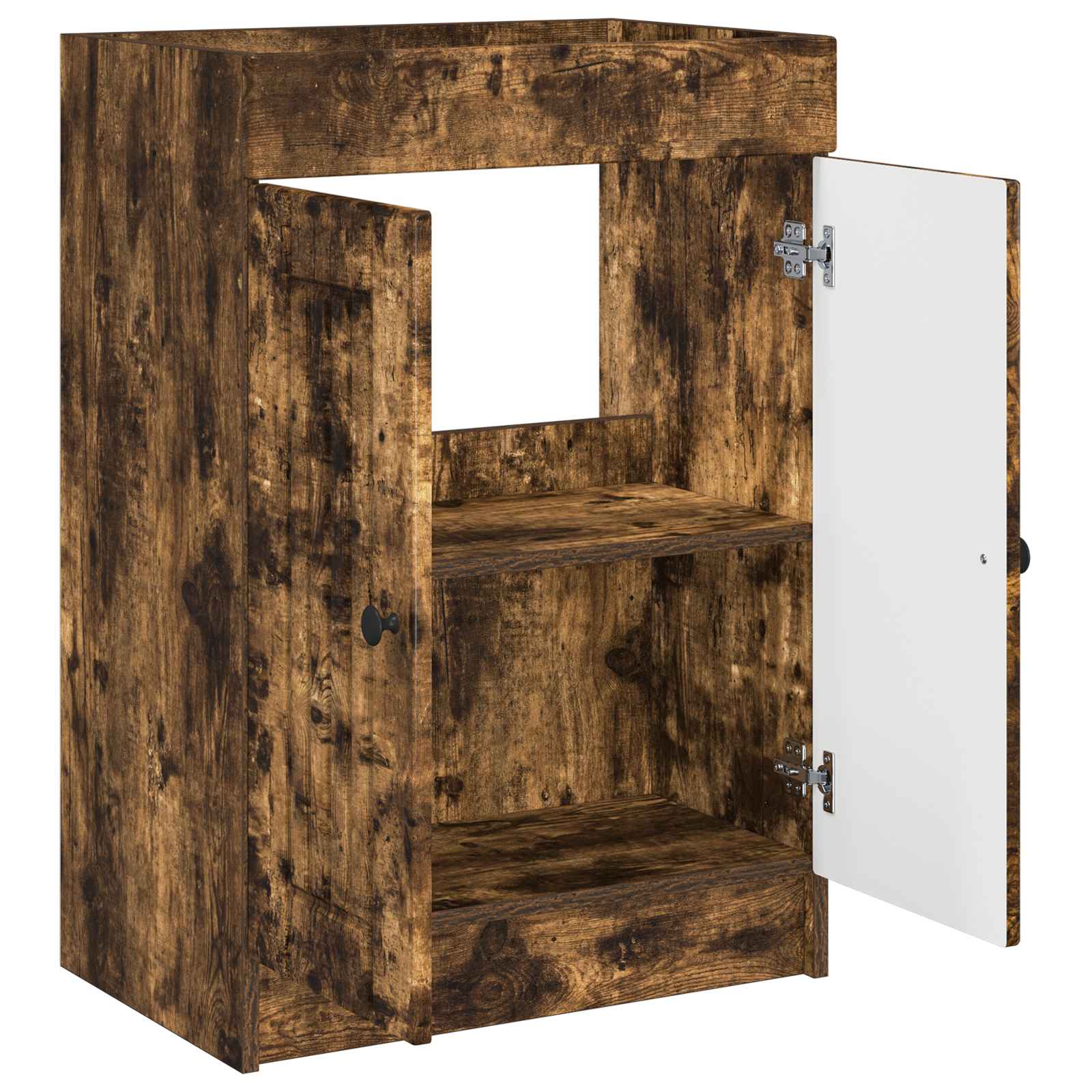 vidaXL Bathroom under Sink Cabinet Smoked Oak 56 x 37.5 x 81 cm 4