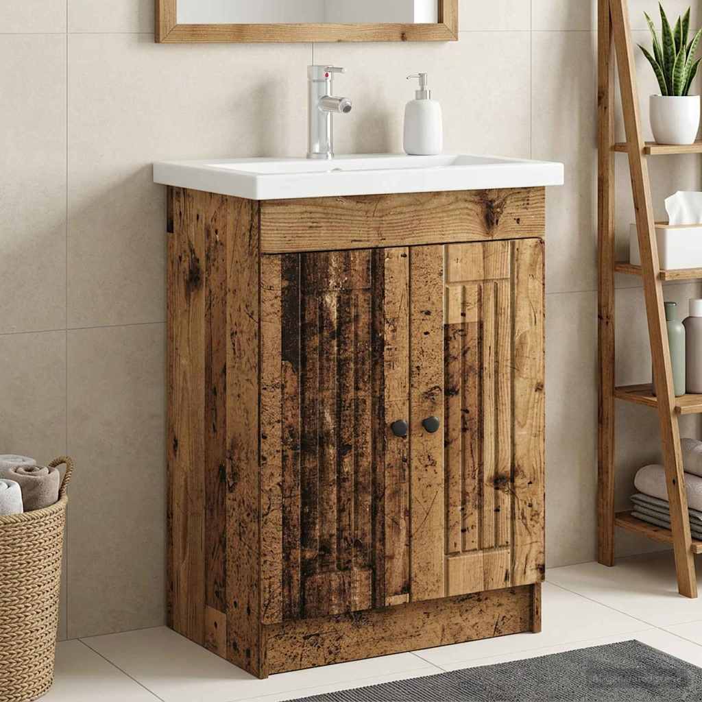vidaXL Bathroom under Sink Cabinet Old Wood 56 x 37.5 x 81 cm 1