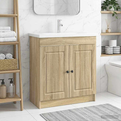 vidaXL Bathroom under Sink Cabinet Sonoma Oak 56 x 37.5 x 81 cm 1