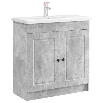 Bathroom under Sink Cabinet Concrete grey 56 x 37.5 x 81 cm
