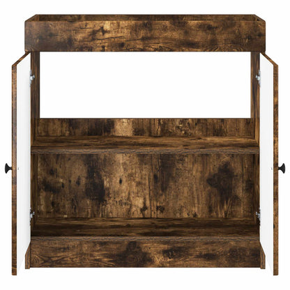 vidaXL Bathroom under Sink Cabinet Smoked Oak 56 x 37.5 x 81 cm 4
