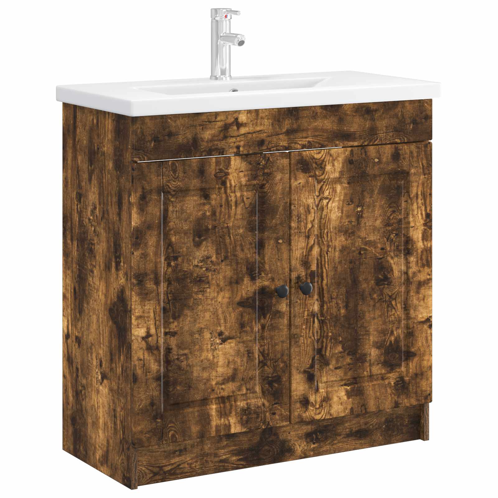 vidaXL Bathroom under Sink Cabinet Smoked Oak 56 x 37.5 x 81 cm 3