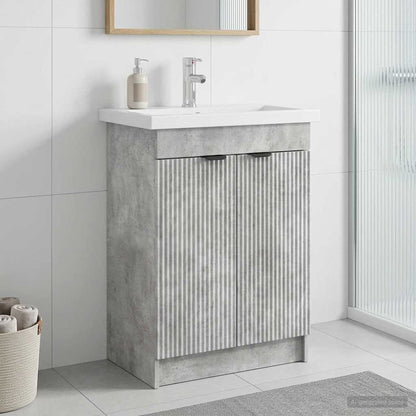 vidaXL Bathroom under Sink Cabinet Concrete Grey 56 x 37.5 x 81 cm 1