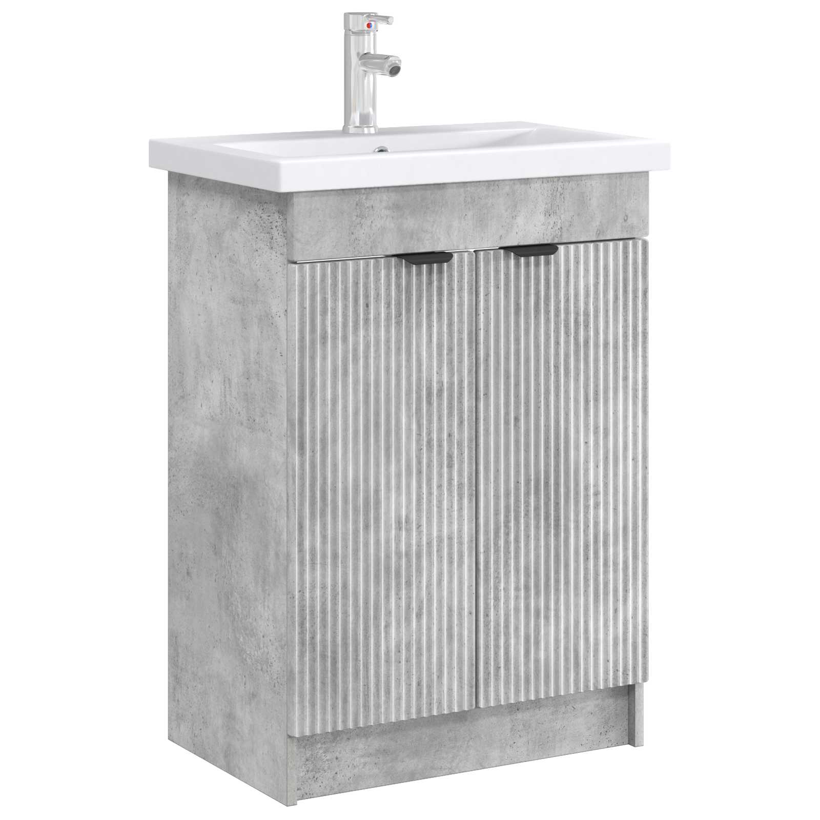 vidaXL Bathroom under Sink Cabinet Concrete Grey 56 x 37.5 x 81 cm 3