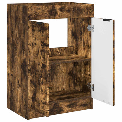 vidaXL Bathroom under Sink Cabinet Smoked Oak 56 x 37.5 x 81 cm 4