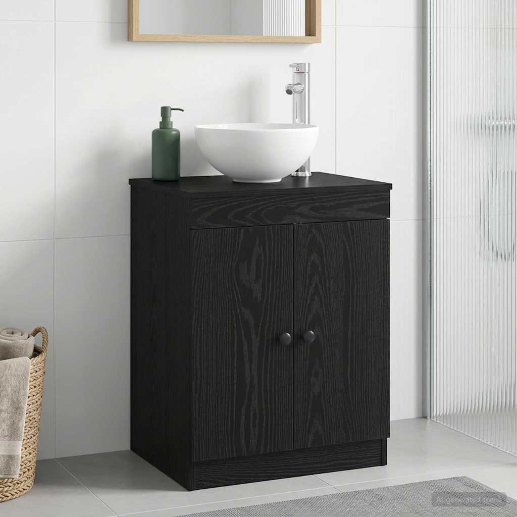 vidaXL Bathroom Cabinet Black 54 x 41 x 70 cm Engineered Wood 1