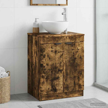 vidaXL Bathroom Cabinet Smoked Oak 54 x 41 x 70 cm Engineered Wood 1
