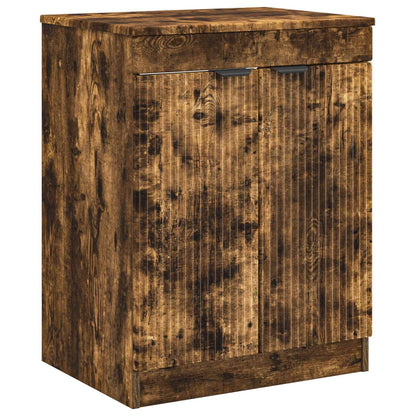 vidaXL Bathroom Cabinet Smoked Oak 54 x 41 x 70 cm Engineered Wood 2