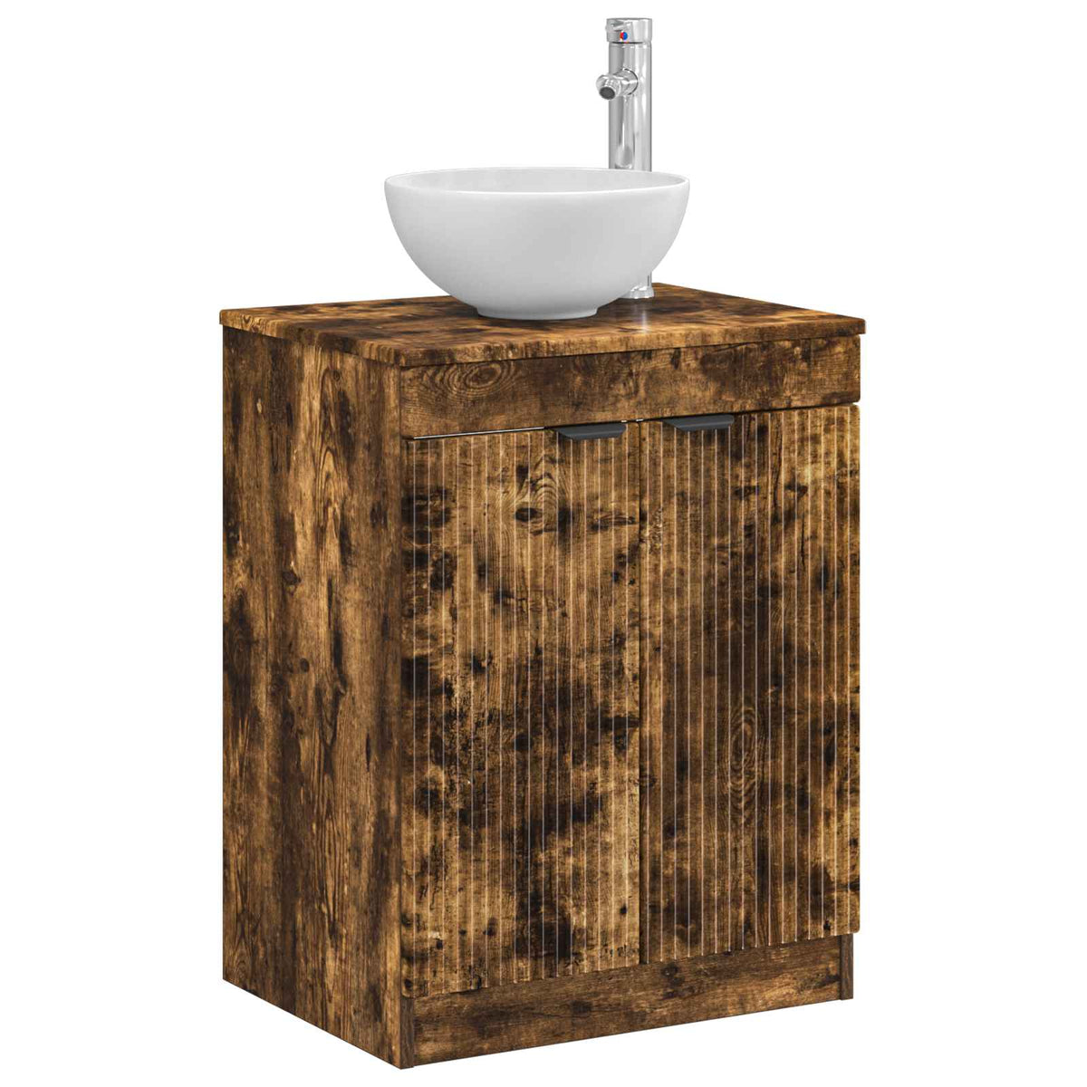 vidaXL Bathroom Cabinet Smoked Oak 54 x 41 x 70 cm Engineered Wood 3