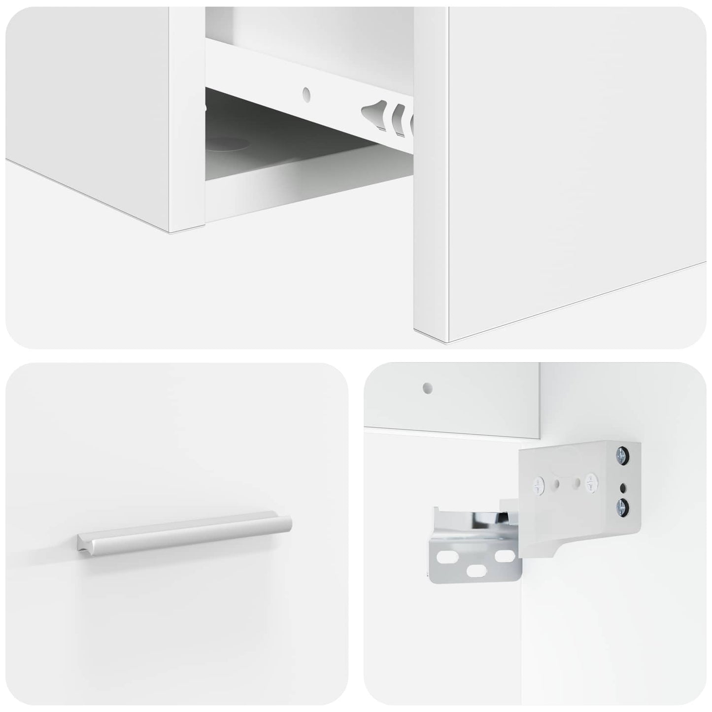 vidaXL Wall-Mounted Bathroom Cabinet White 62.5 x 44.5 x 50 cm 6