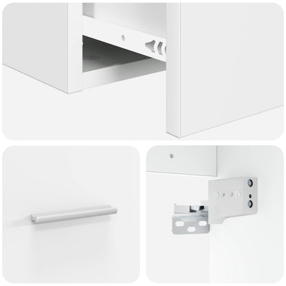 vidaXL Wall-Mounted Bathroom Cabinet White 62.5 x 44.5 x 50 cm 6