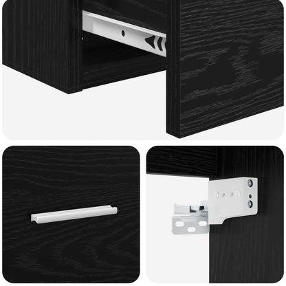 vidaXL Wall-Mounted Bathroom Cabinet Black Oak 62.5 x 44.5 x 50 cm 6