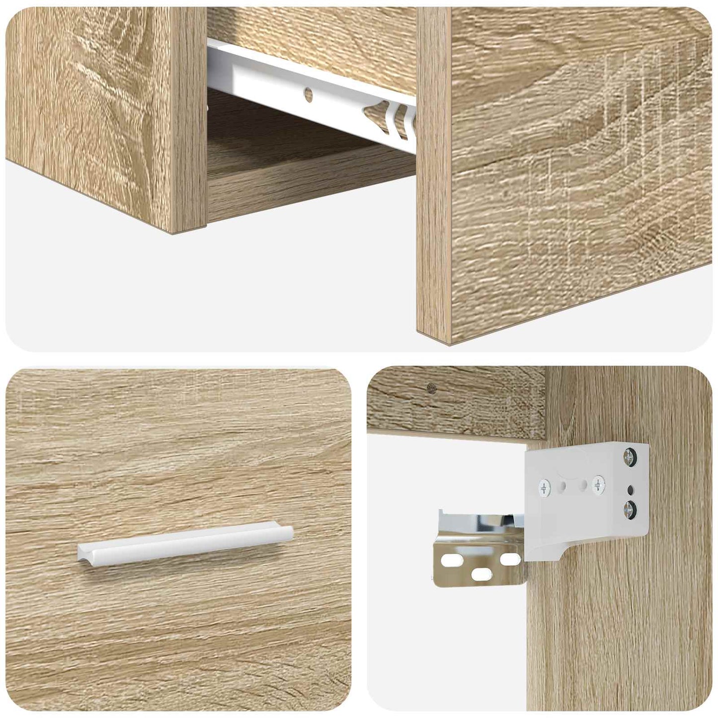 vidaXL Wall-Mounted Bathroom Cabinet Sonoma Oak 62.5 x 44.5 x 50 cm 6