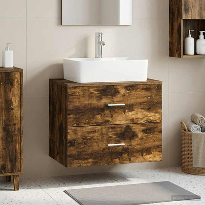 vidaXL Wall-Mounted Bathroom Cabinet Smoked Oak 62.5 x 44.5 x 50 cm 1