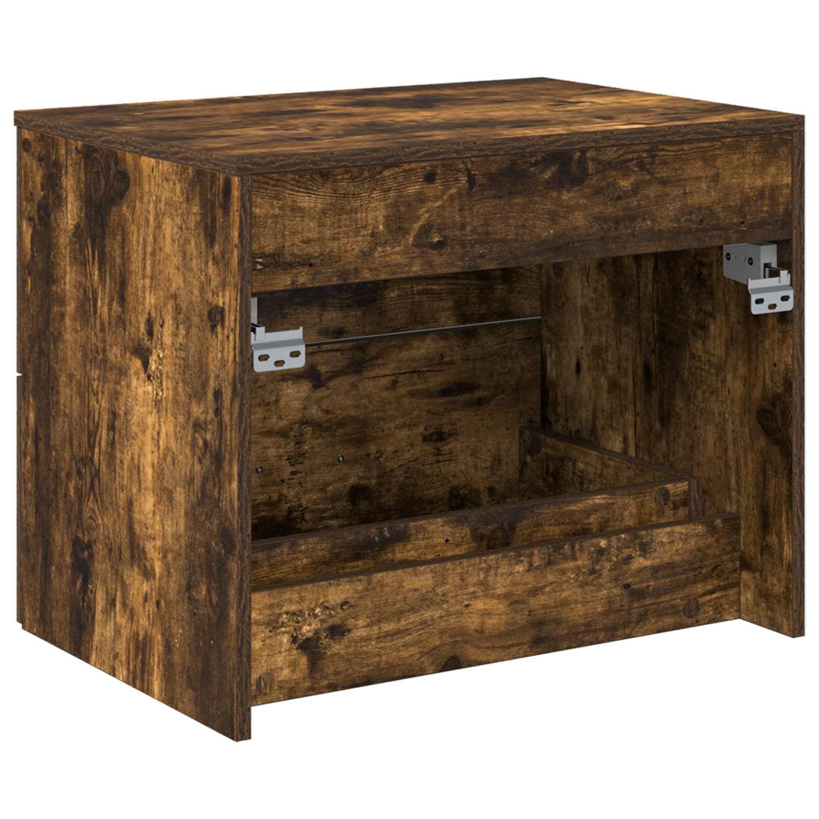 vidaXL Wall-Mounted Bathroom Cabinet Smoked Oak 62.5 x 44.5 x 50 cm 5