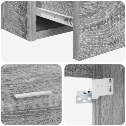 vidaXL Wall-Mounted Bathroom Cabinet Grey Sonoma 62.5 x 44.5 x 50 cm 6