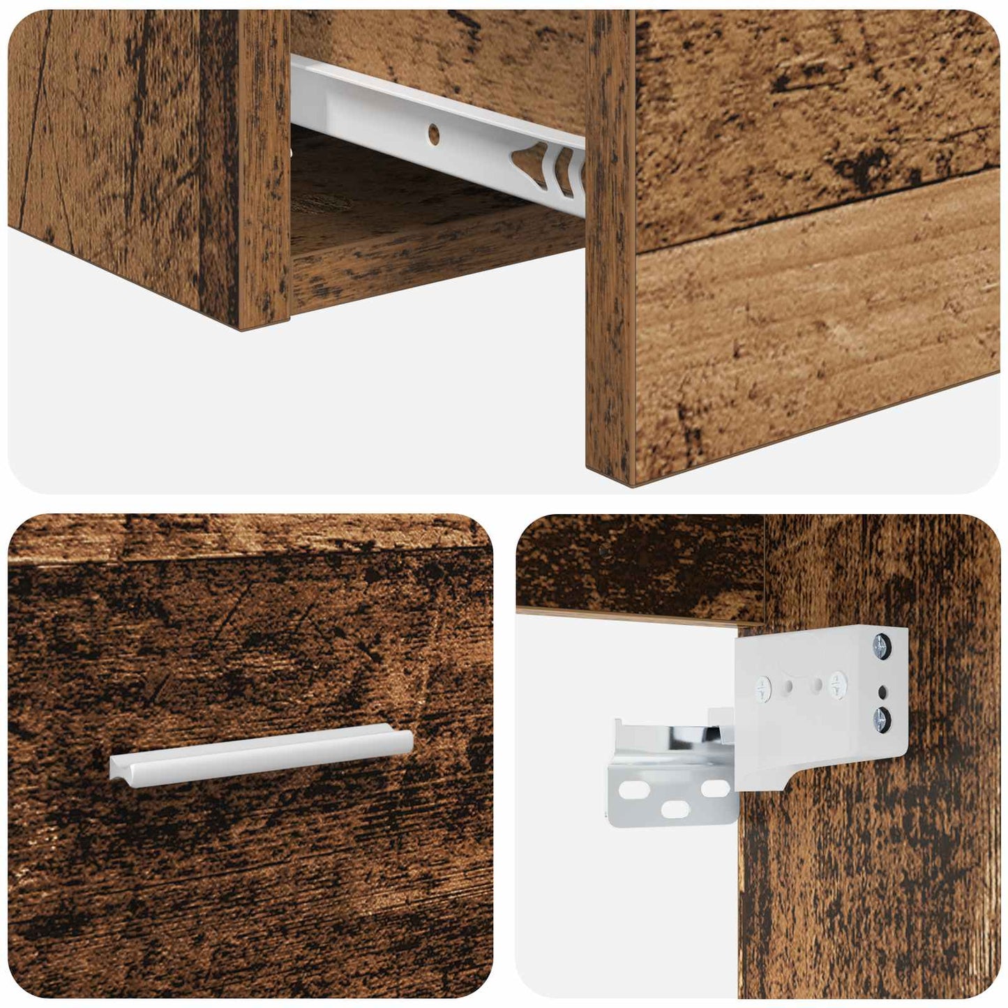 vidaXL Wall-Mounted Bathroom Cabinet Old Wood 62.5 x 44.5 x 50 cm 6