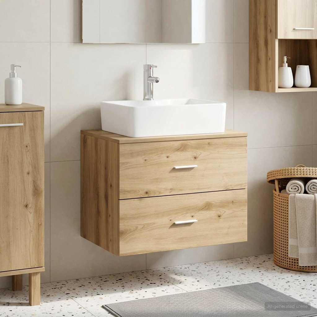 vidaXL Wall-Mounted Bathroom Cabinet Artisan Oak 62.5 x 44.5 x 50 cm 1