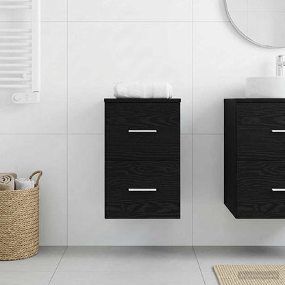 vidaXL Bathroom Cabinet In-between Black Oak 30 x 41 x 50 cm 1