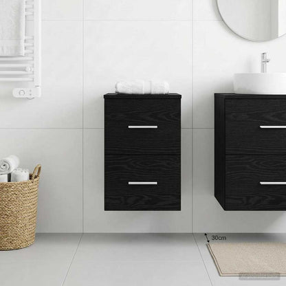 vidaXL Bathroom Cabinet In-between Black Oak 30 x 44.5 x 50 cm 3