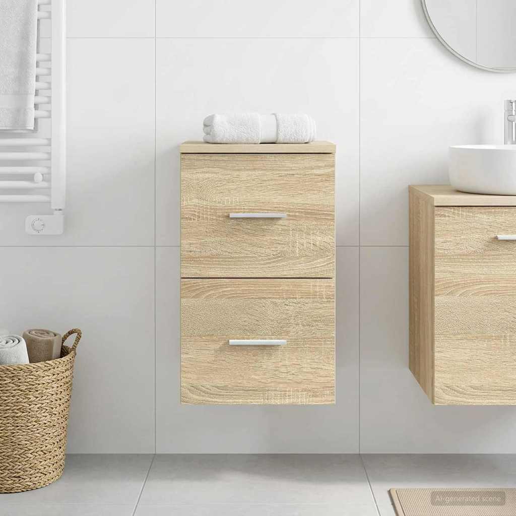 vidaXL Bathroom Cabinet In-between Sonoma Oak 30 x 44.5 x 50 cm 1